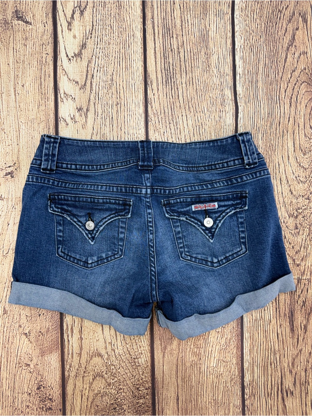 HUDSON Women’s Dark Blue Denim Roll-Cuff Shorts Sz. 30